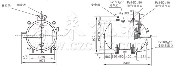 圓形靜態(tài)真空干燥機結構示意圖 圓形靜態(tài)真空干燥機結構示意圖